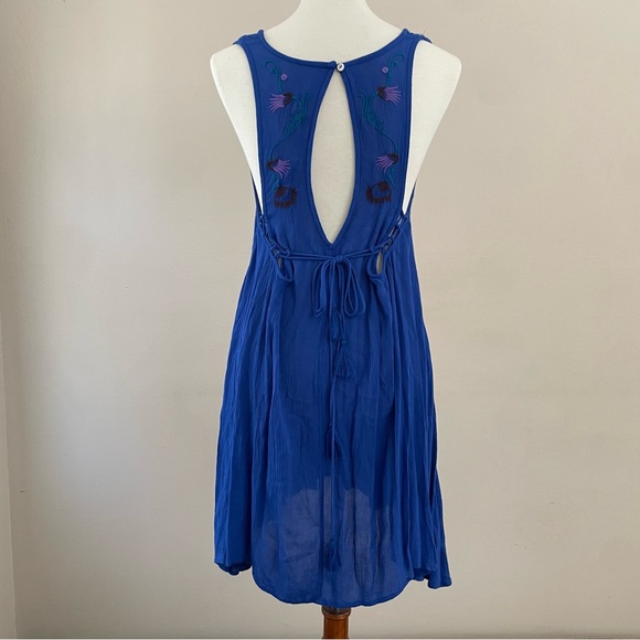 Free People Indigo Floral Embroidered Dress - Picture 2 of 4